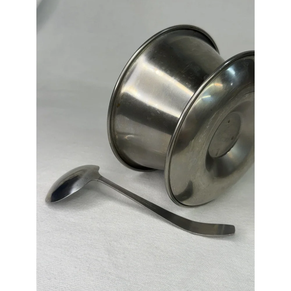 Vintage Leonard MCM Stainless Steel Gravy Boat Sauce Bowl Ladle Japan 18-8